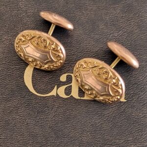 Gold Capped Cuff Links